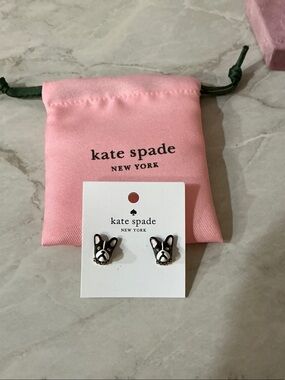 kate spade Black and White Frenchie Stud Earrings. Absolutely adorable ☺️